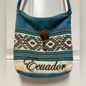 Beautiful Ecuador Turquoise Bead Printed Cross Body Bag
